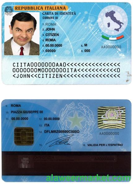 Italy ID template in PSD format, fully editable, with all fonts (2006 - 2016)